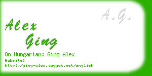 alex ging business card